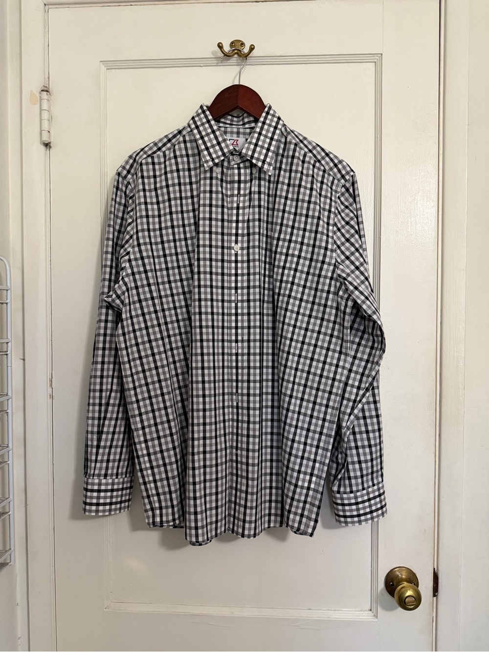 ✔️Men's Black and White Checked Dress Shirt - Classic Button-Down 👔